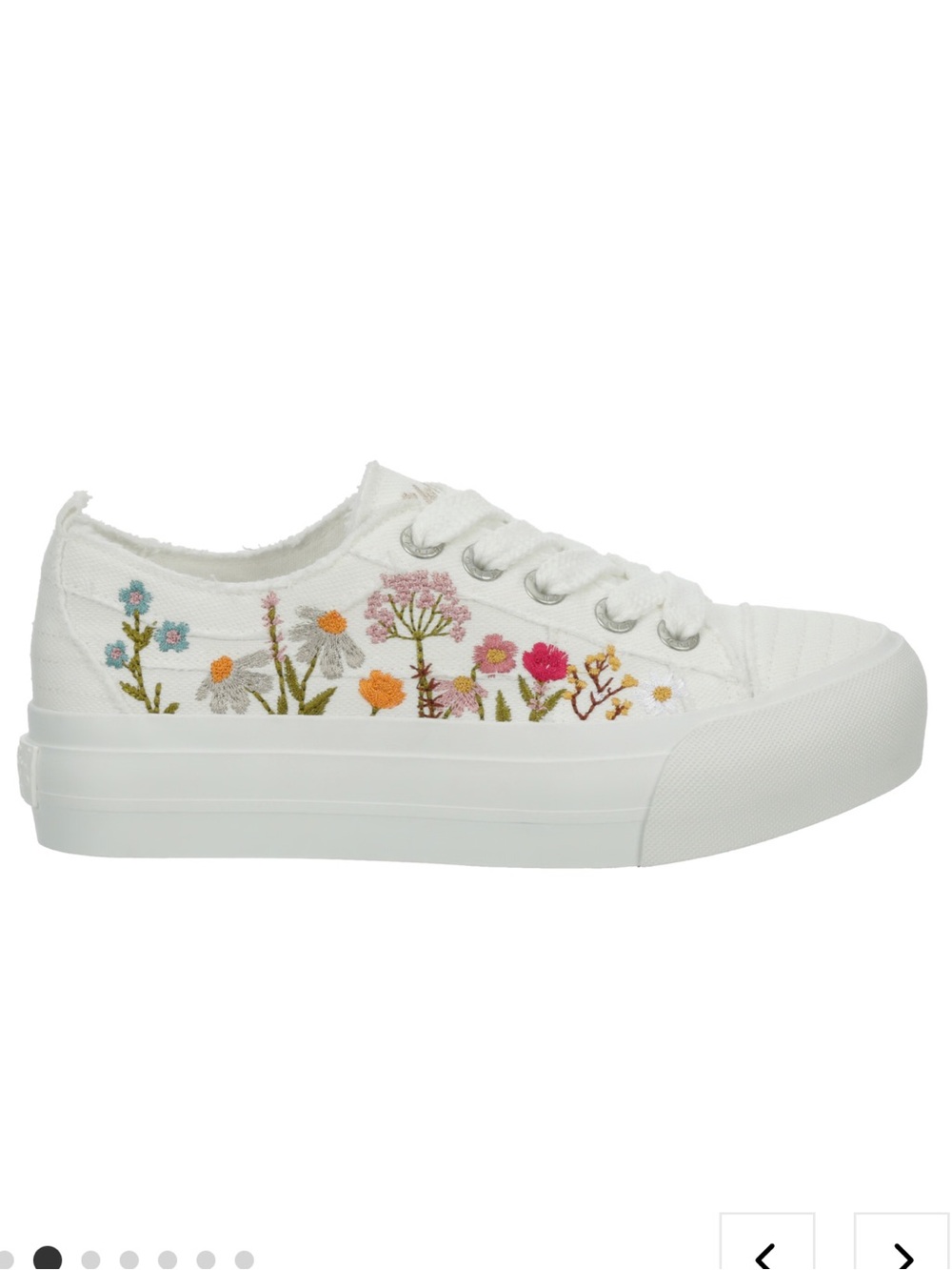 Canvas Floral Embroidered Low-Top Sneakers - Malibu Blowfish - Sadie